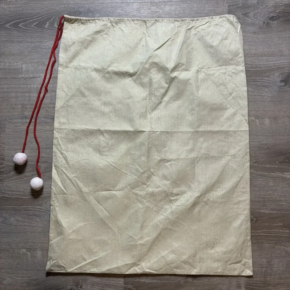 Burlap Style NO PEEKING Large Drawstring Gift Toy Santa‎ Bag Sack 35.5